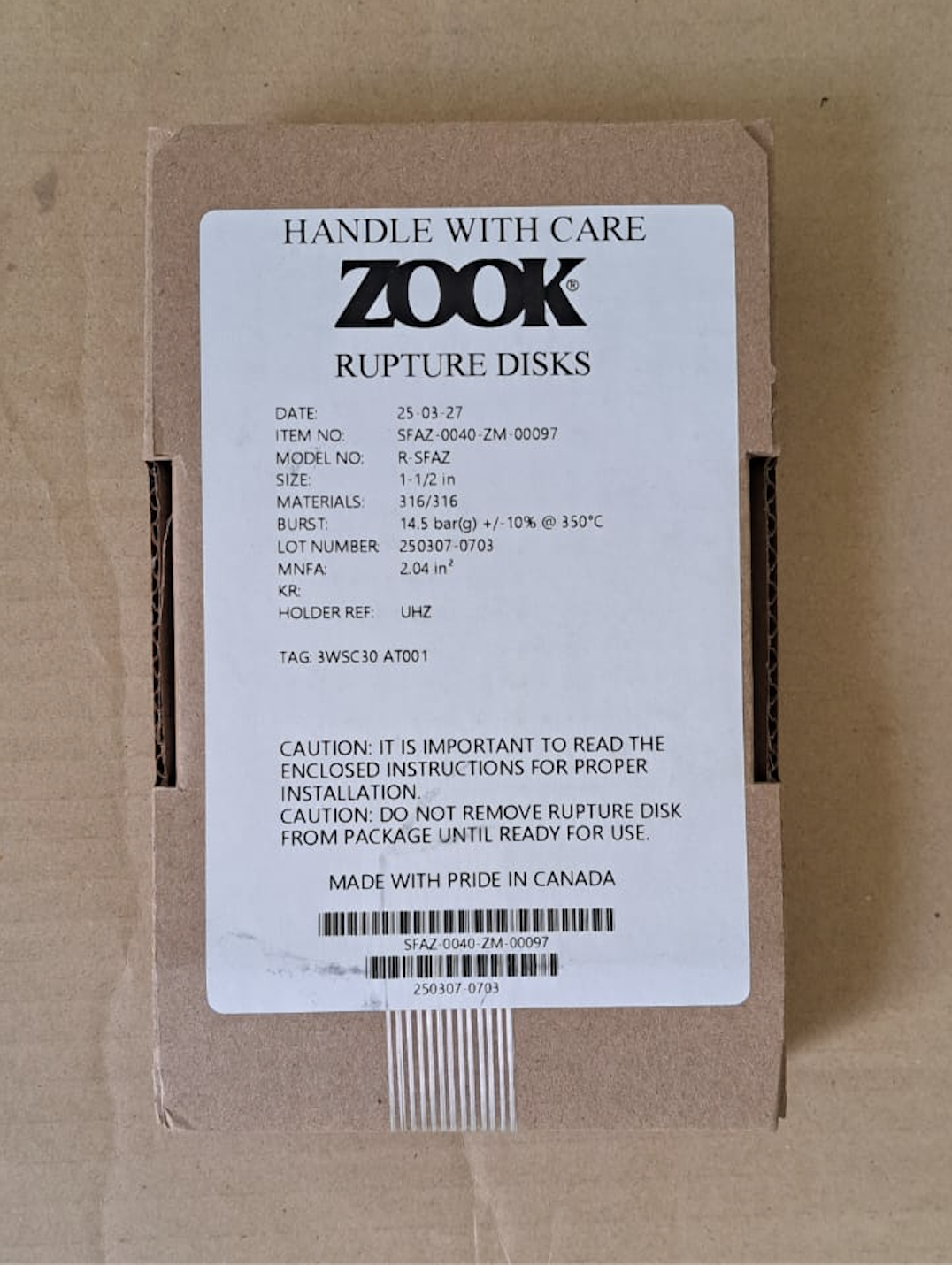 SFAZ Rupture Disk – Image 3